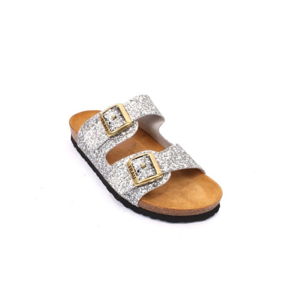 Frau 163 Silver Leather Platform Sandals